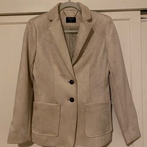 Tahari faux leather/suede tan/bone jacket.  Size 4